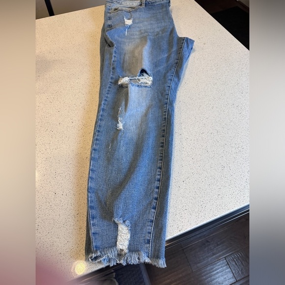 KanCan Mid Rise Distressed Ankle Skinny Jeans Plus Size 3XL - Picture 12 of 13